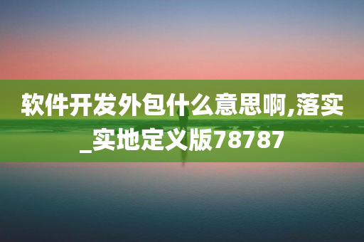 软件开发外包什么意思啊,落实_实地定义版78787