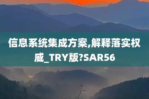 信息系统集成方案,解释落实权威_TRY版?SAR56